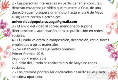 Azuaga convoca un concurso de Cruces de Mayo con premios para los más creativos